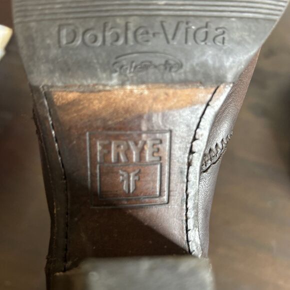 Frye Women Size 8B Boots Cowboy Western Pull On Shoes Heel Black Leather Jackie - Picture 7 of 16